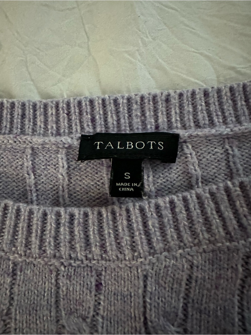 Talbots Lavender Cable-Knit Sweater - Picture 2 of 2